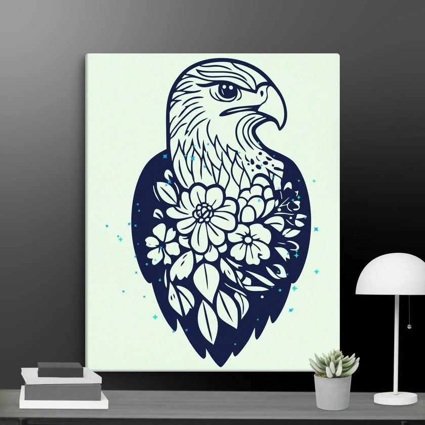 Floral Eagle Wall Decor Canvas - STYLISHOUR