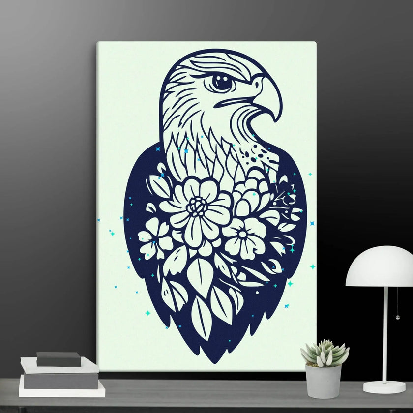 Floral Eagle Wall Decor Canvas - STYLISHOUR