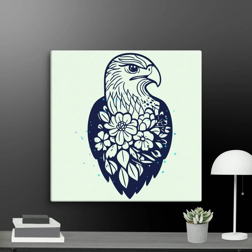 Floral Eagle Wall Decor Canvas - STYLISHOUR