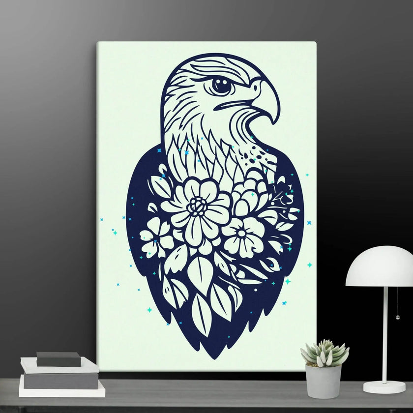 Floral Eagle Wall Decor Canvas - STYLISHOUR