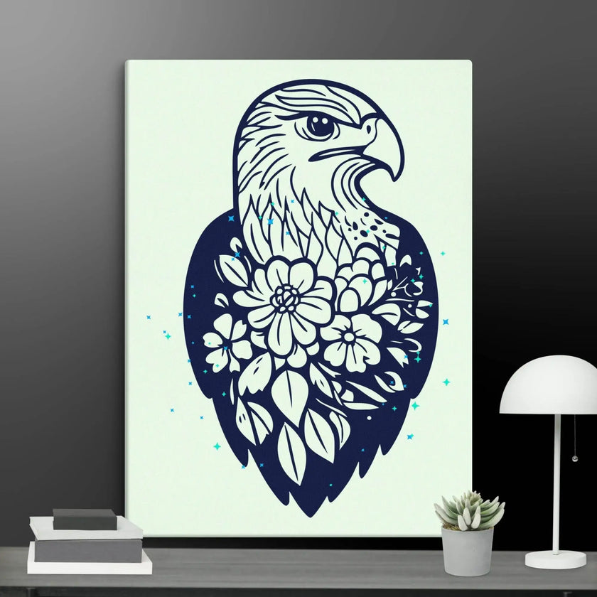 Floral Eagle Wall Decor Canvas - STYLISHOUR