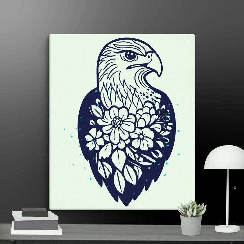 Floral Eagle Wall Decor Canvas - STYLISHOUR