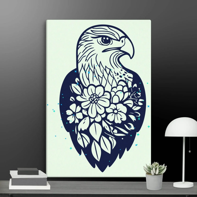 Floral Eagle Wall Decor Canvas - STYLISHOUR