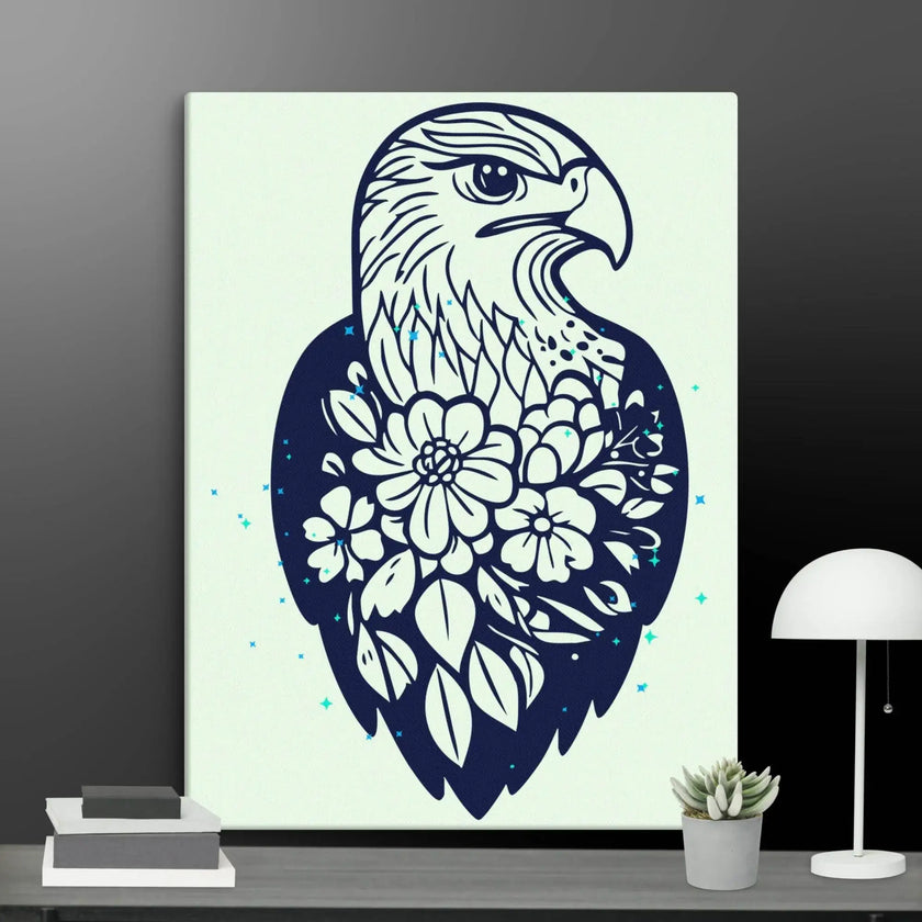 Floral Eagle Wall Decor Canvas - STYLISHOUR