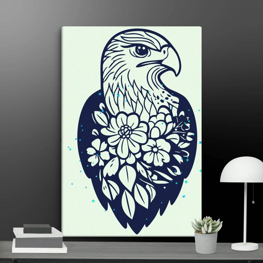 Floral Eagle Wall Decor Canvas - STYLISHOUR