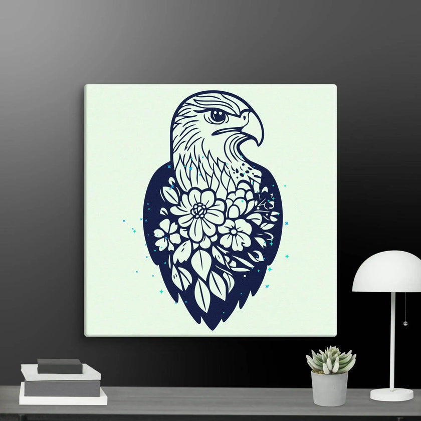 Floral Eagle Wall Decor Canvas - STYLISHOUR