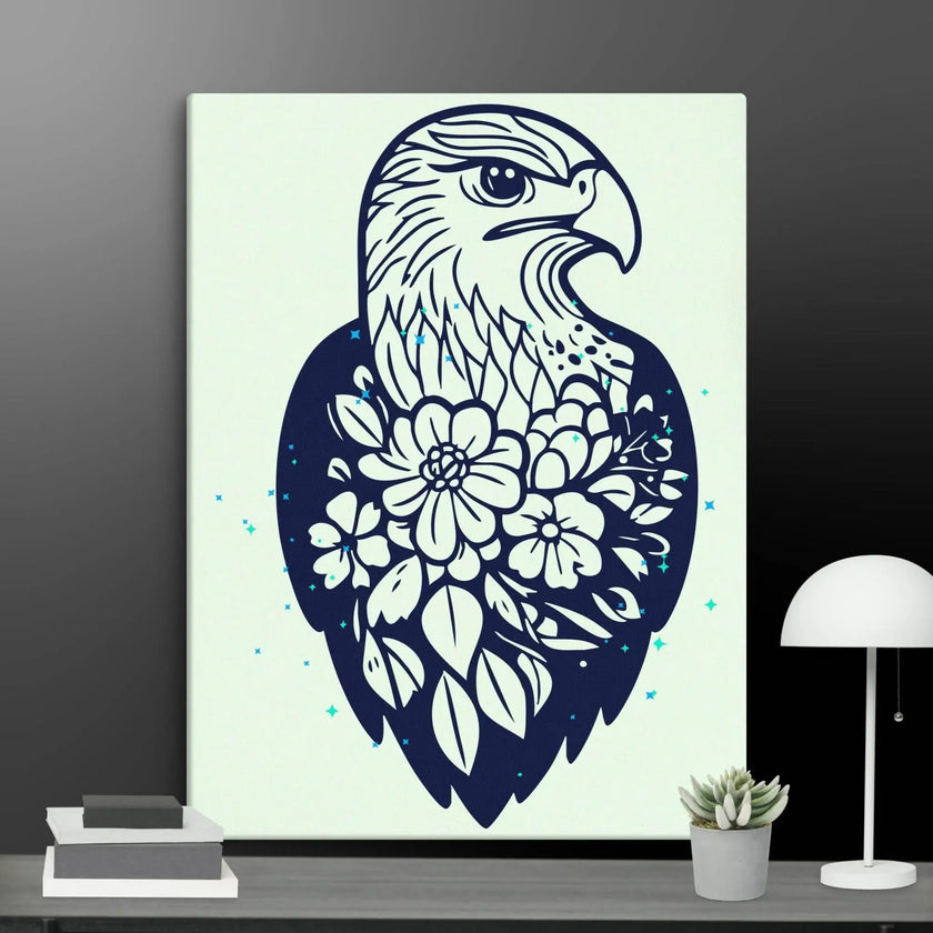 Floral Eagle Wall Decor Canvas - STYLISHOUR