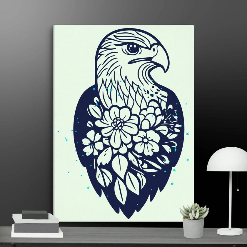 Floral Eagle Wall Decor Canvas - STYLISHOUR