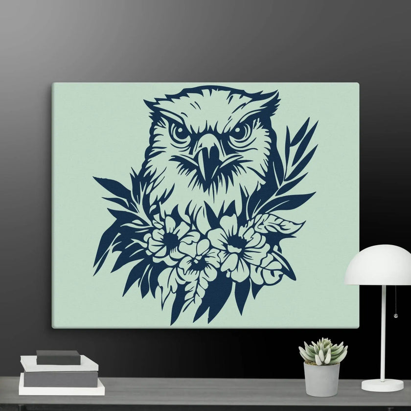 Floral Hawk Wall Art Canvas - STYLISHOUR