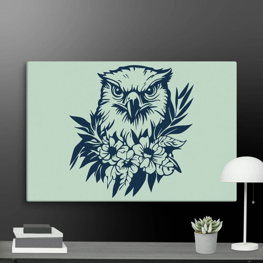 Floral Hawk Wall Art Canvas - STYLISHOUR