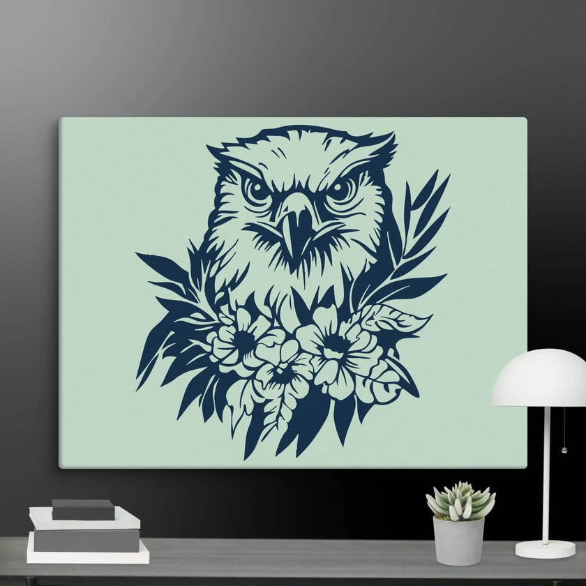 Floral Hawk Wall Art Canvas - STYLISHOUR