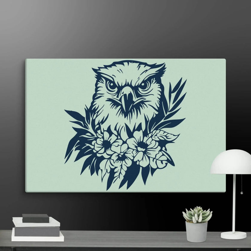Floral Hawk Wall Art Canvas - STYLISHOUR