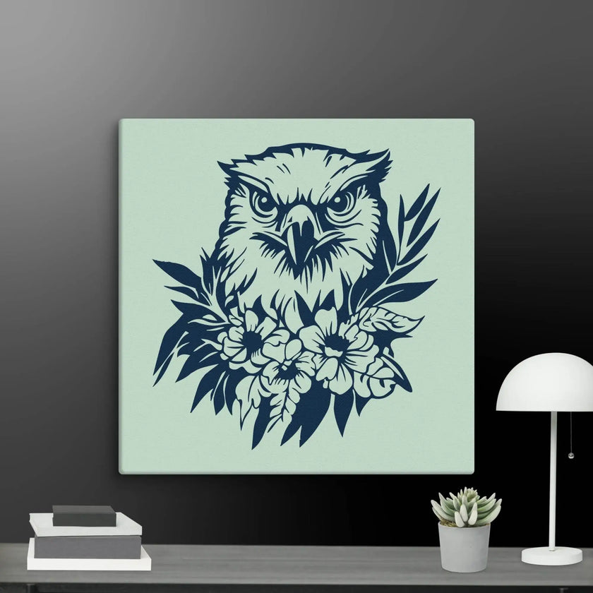 Floral Hawk Wall Art Canvas - STYLISHOUR