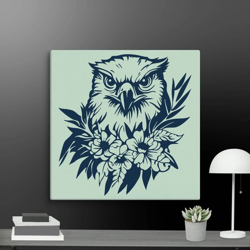 Floral Hawk Wall Art Canvas - STYLISHOUR