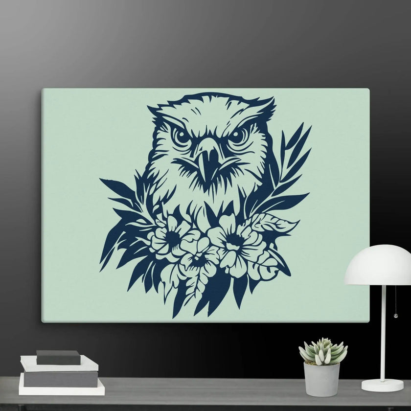 Floral Hawk Wall Art Canvas - STYLISHOUR