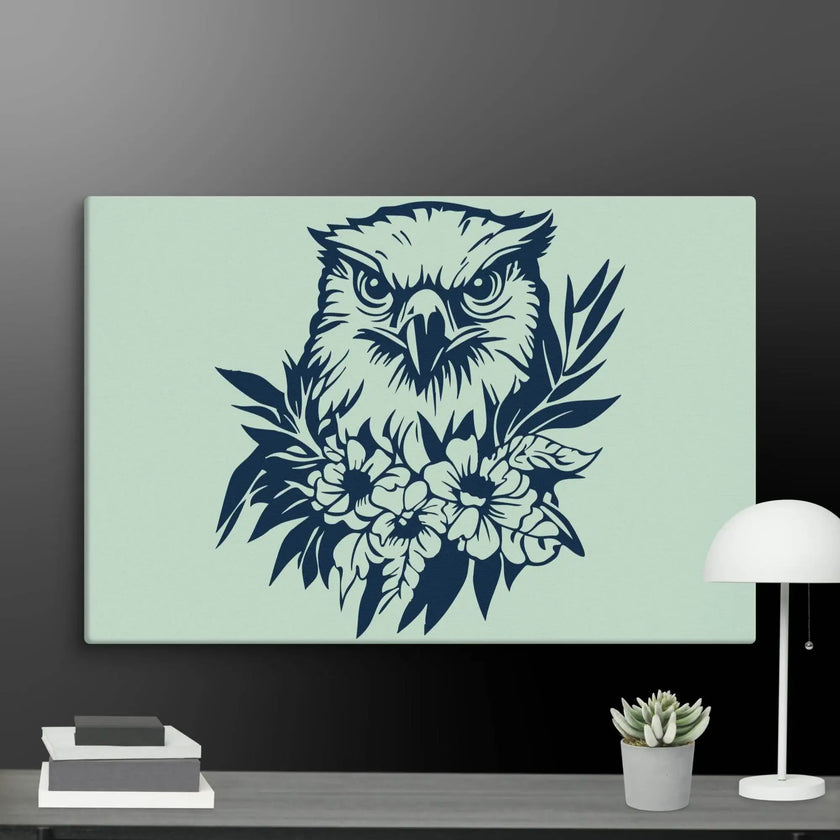 Floral Hawk Wall Art Canvas - STYLISHOUR