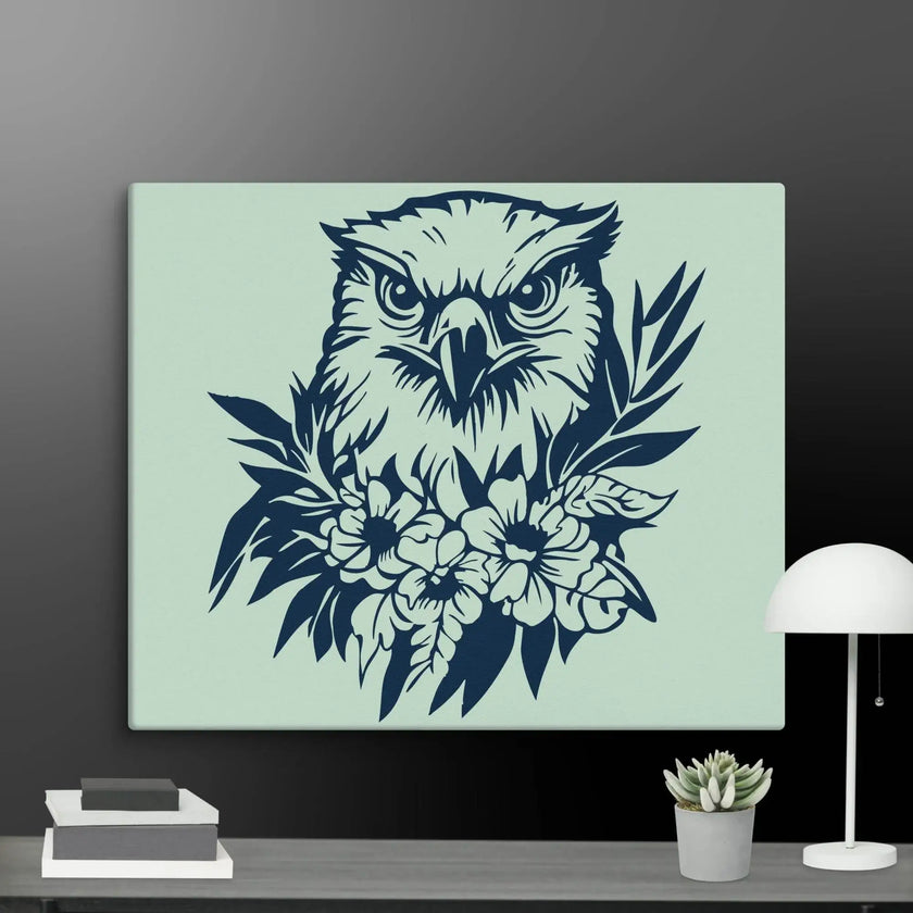 Floral Hawk Wall Art Canvas - STYLISHOUR