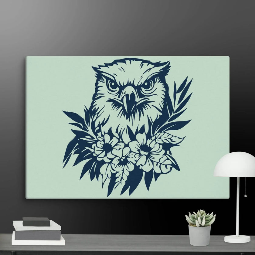 Floral Hawk Wall Art Canvas - STYLISHOUR