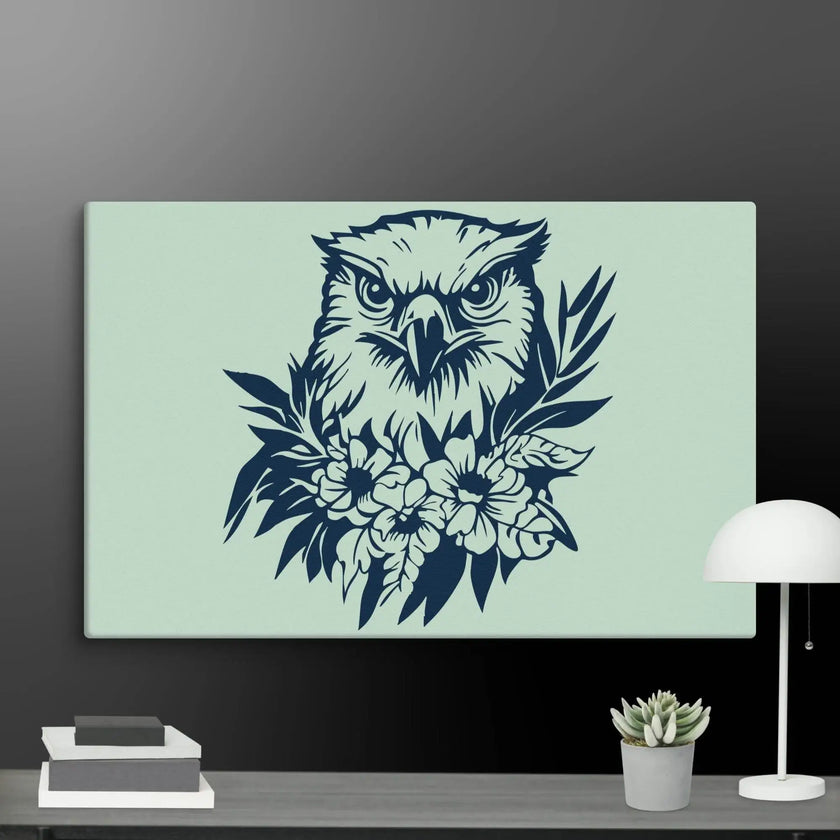 Floral Hawk Wall Art Canvas - STYLISHOUR