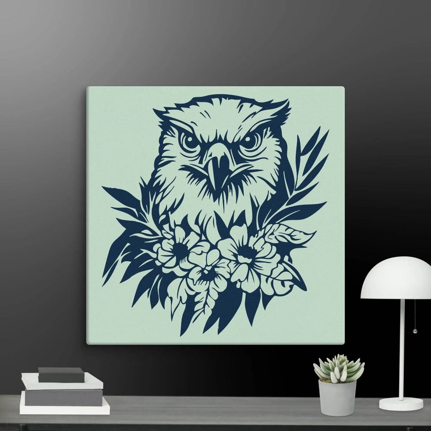 Floral Hawk Wall Art Canvas - STYLISHOUR