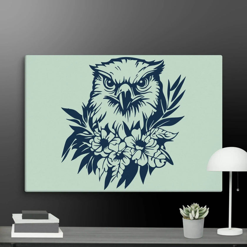 Floral Hawk Wall Art Canvas - STYLISHOUR