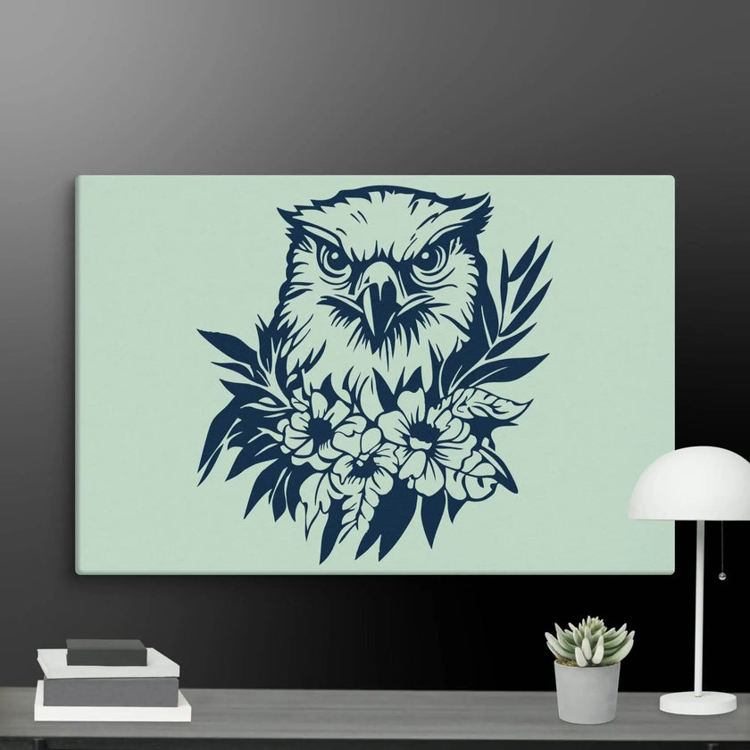 Floral Hawk Wall Art Canvas - STYLISHOUR