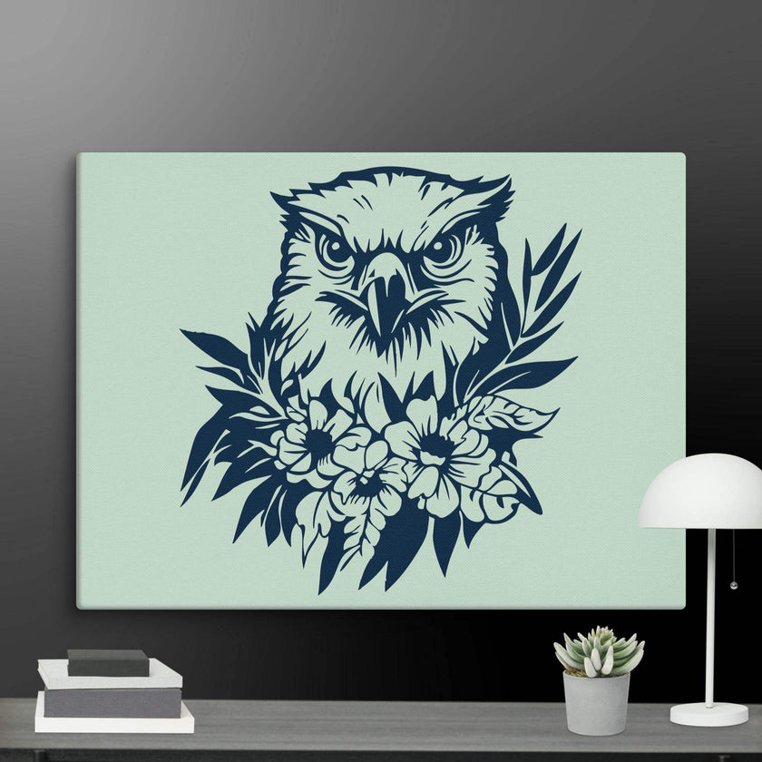 Floral Hawk Wall Art Canvas - STYLISHOUR