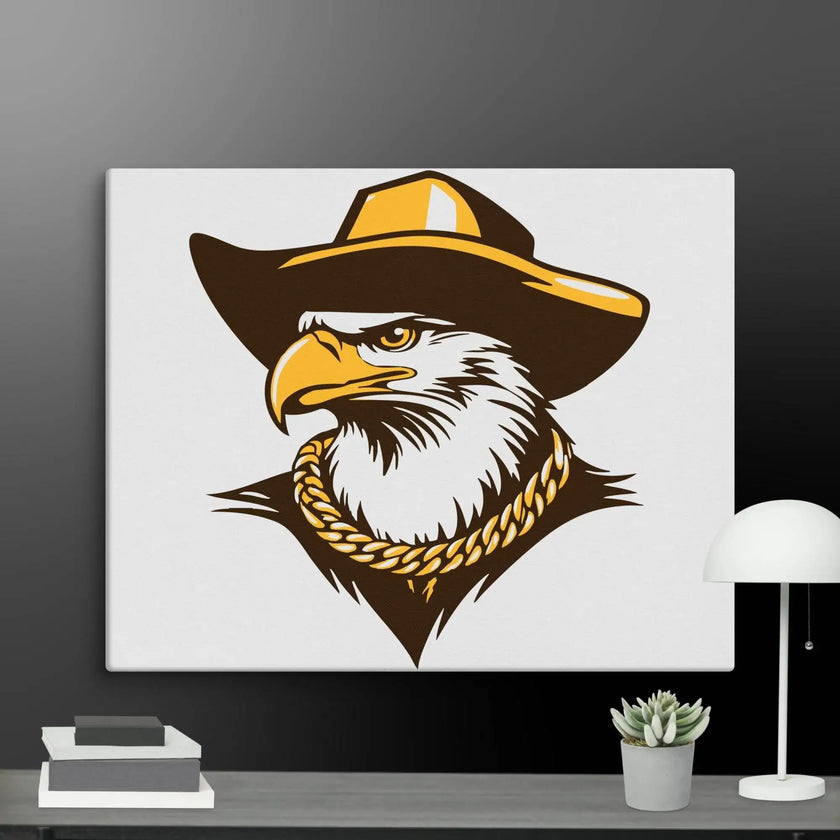 Golden Eagle Boss Wall Art Canvas - STYLISHOUR