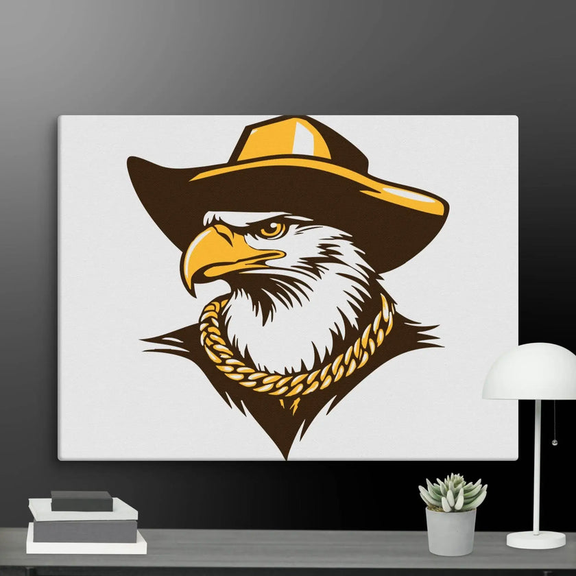 Golden Eagle Boss Wall Art Canvas - STYLISHOUR