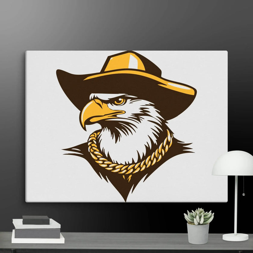 Golden Eagle Boss Wall Art Canvas - STYLISHOUR