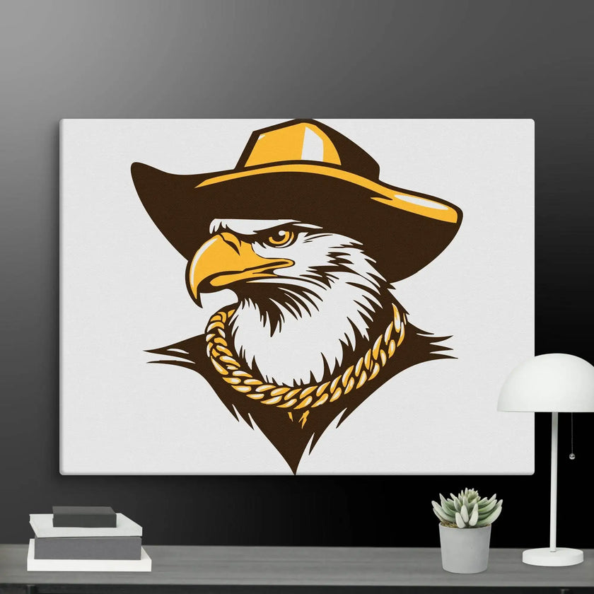Golden Eagle Boss Wall Art Canvas - STYLISHOUR