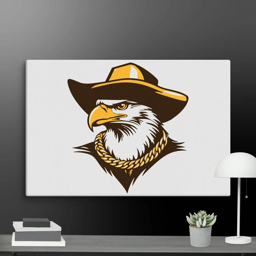 Golden Eagle Boss Wall Art Canvas - STYLISHOUR
