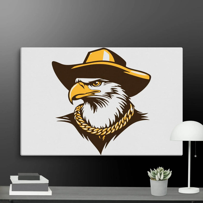 Golden Eagle Boss Wall Art Canvas - STYLISHOUR