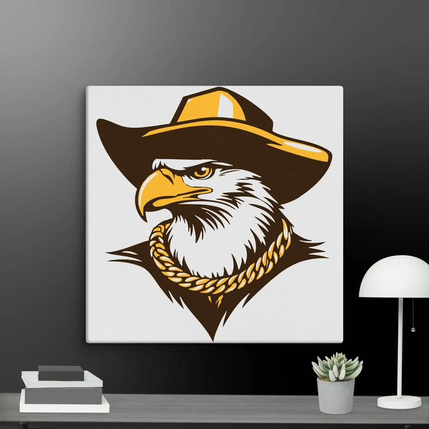 Golden Eagle Boss Wall Art Canvas - STYLISHOUR
