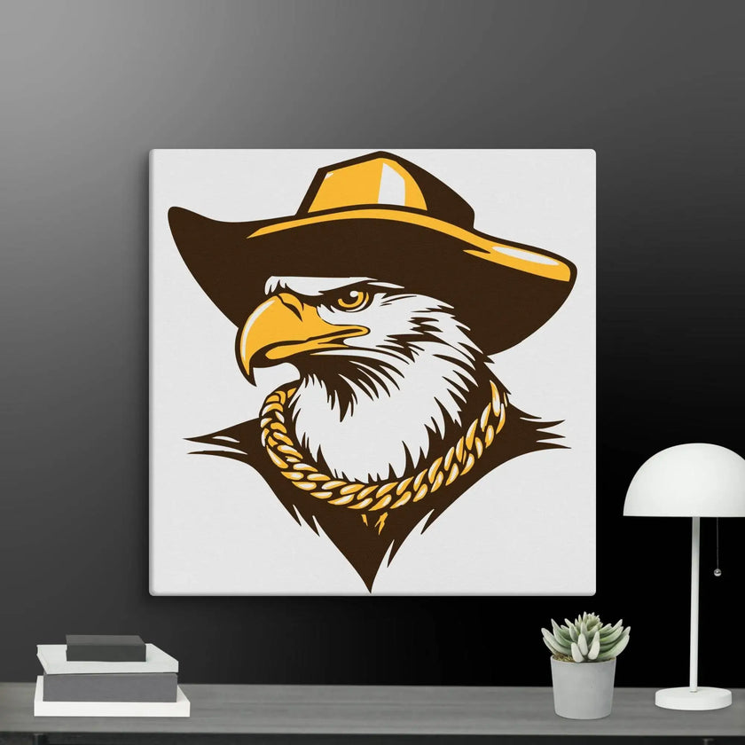 Golden Eagle Boss Wall Art Canvas - STYLISHOUR