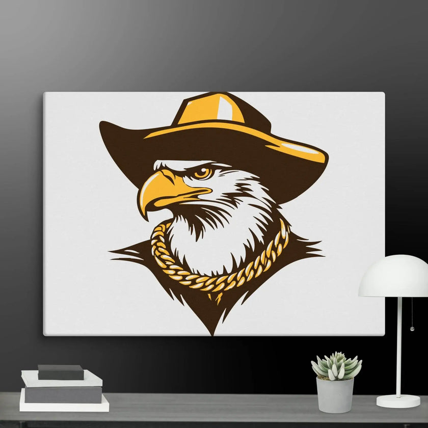Golden Eagle Boss Wall Art Canvas - STYLISHOUR