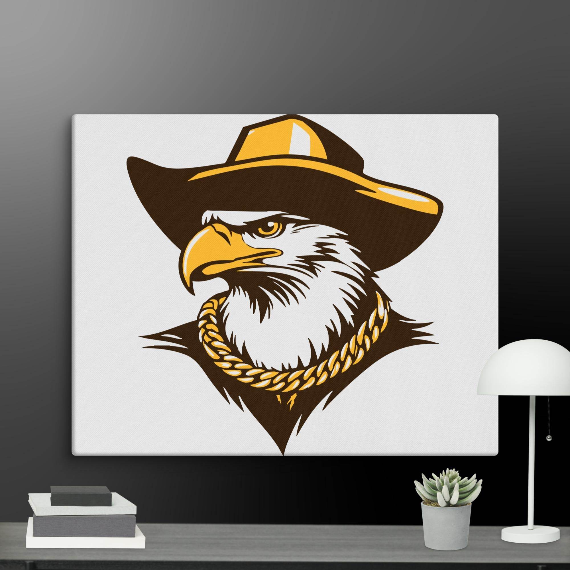Golden Eagle Boss Wall Art Canvas - STYLISHOUR