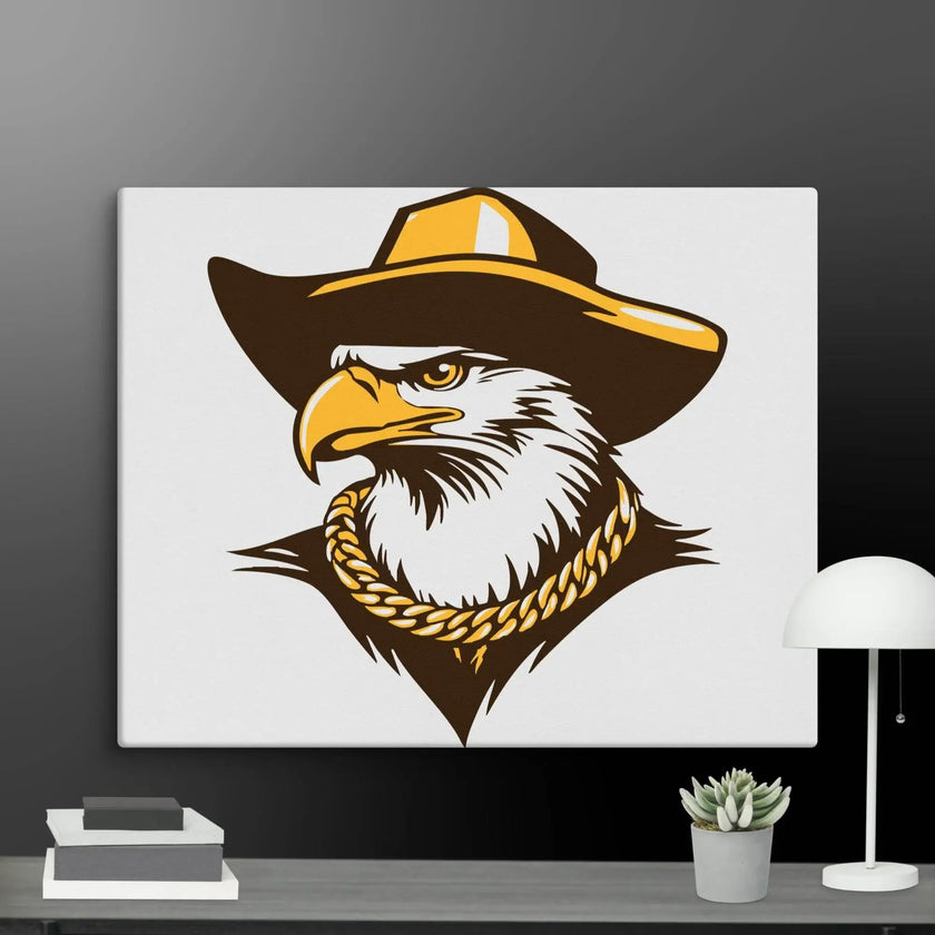 Golden Eagle Boss Wall Art Canvas - STYLISHOUR