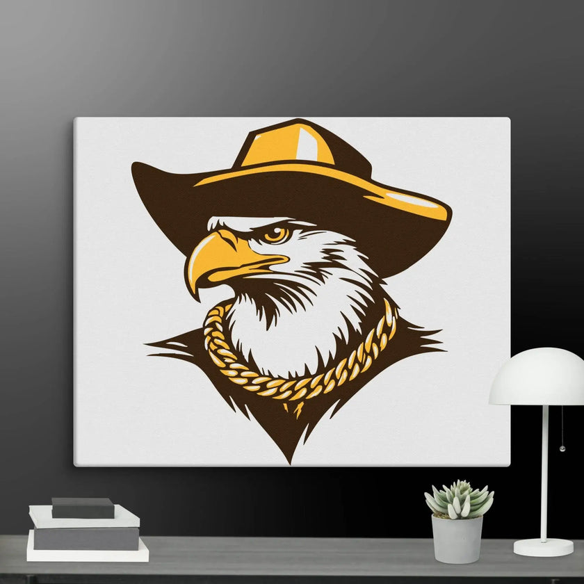 Golden Eagle Boss Wall Art Canvas - STYLISHOUR