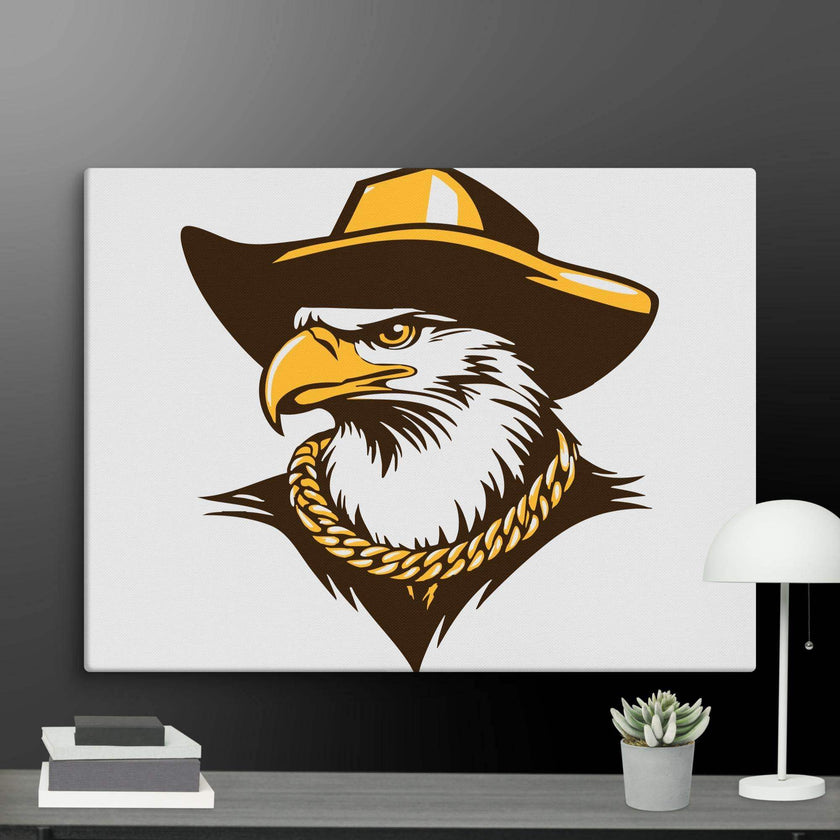 Golden Eagle Boss Wall Art Canvas - STYLISHOUR