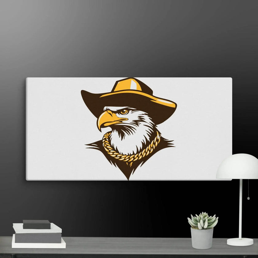 Golden Eagle Boss Wall Art Canvas - STYLISHOUR