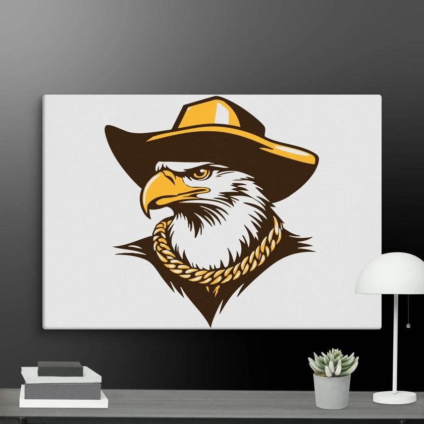 Golden Eagle Boss Wall Art Canvas - STYLISHOUR