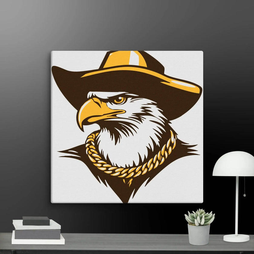 Golden Eagle Boss Wall Art Canvas - STYLISHOUR