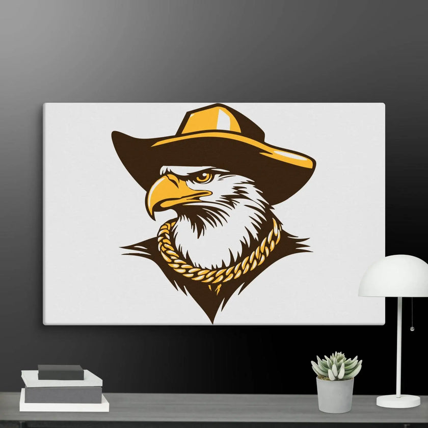 Golden Eagle Boss Wall Art Canvas - STYLISHOUR
