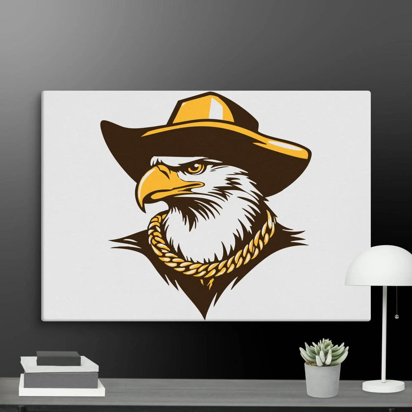 Golden Eagle Boss Wall Art Canvas - STYLISHOUR