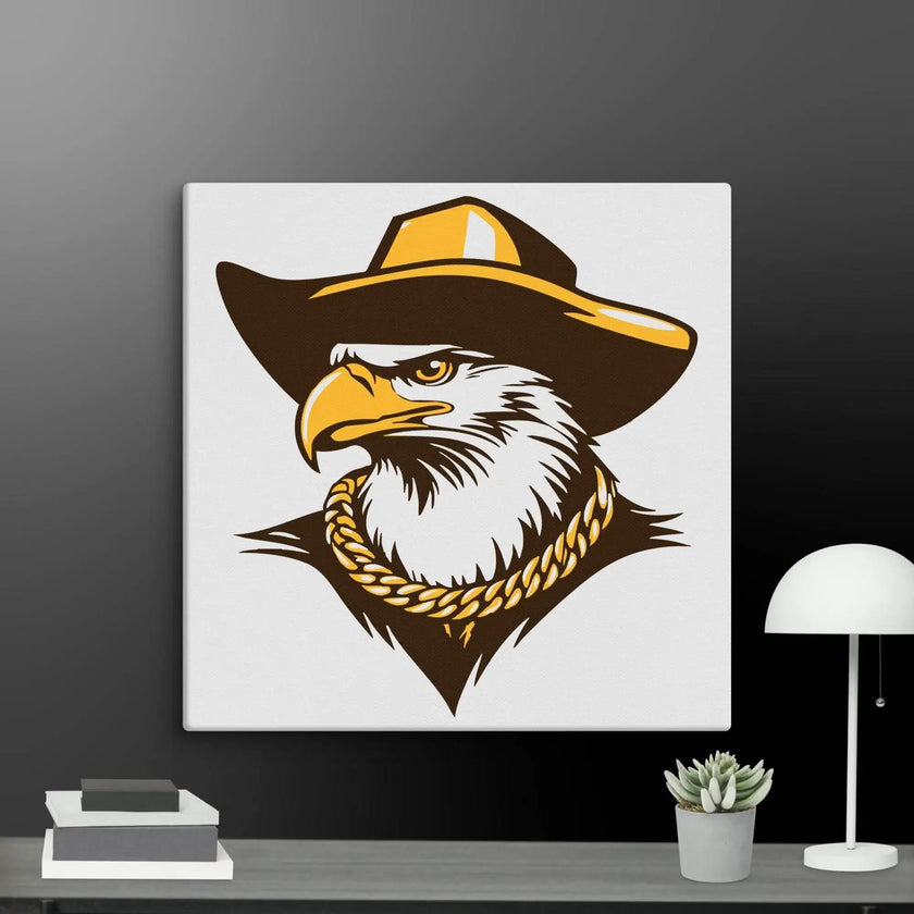 Golden Eagle Boss Wall Art Canvas - STYLISHOUR