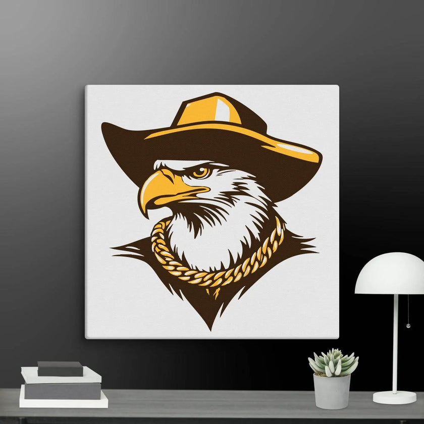 Golden Eagle Boss Wall Art Canvas - STYLISHOUR