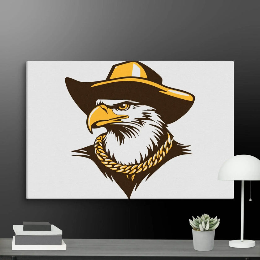Golden Eagle Boss Wall Art Canvas - STYLISHOUR