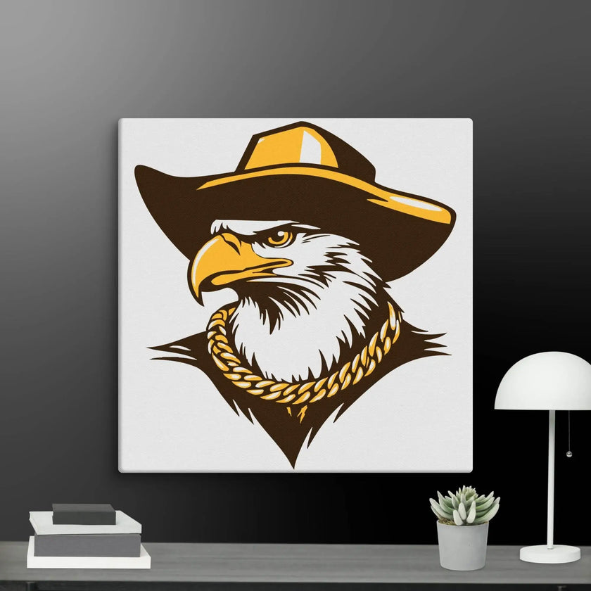 Golden Eagle Boss Wall Art Canvas - STYLISHOUR