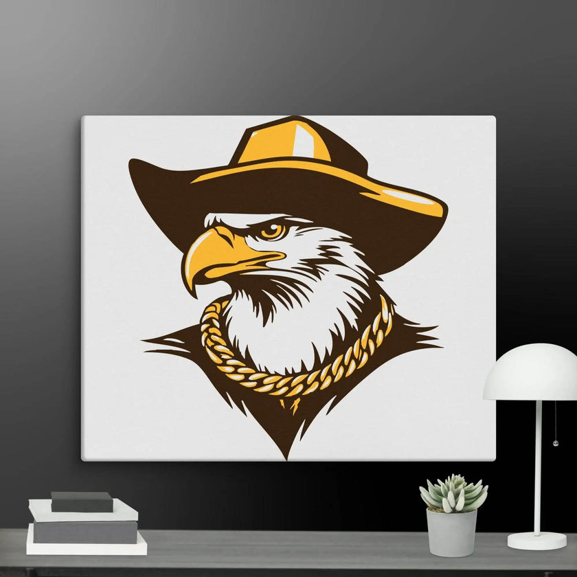 Golden Eagle Boss Wall Art Canvas - STYLISHOUR